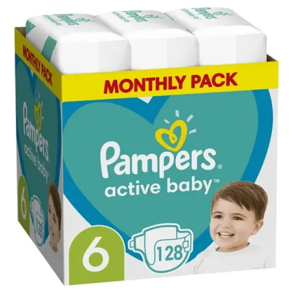 Pampers Active Baby 6 13 kg-18 kg 128 ks