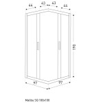 KERRA - Sprchový kout Malibu SQ 100x100 (bez vaničky) 5907548123374