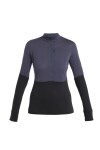 Dámská merino mikina ICEBREAKER Wmns 200 Realfleece Descender LS Half Zip, Graphite/Black velikost: XL