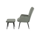 Relaxační křeslo, zelená, manšestrová látka, AK-L7285 GRN6