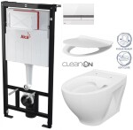 ALCADRAIN Sádromodul - předstěnový instalační systém s bílým/ chrom tlačítkem M1720-1 + WC CERSANIT CLEANON MODUO + SEDÁTKO AM101/1120 M1720-1 MO1