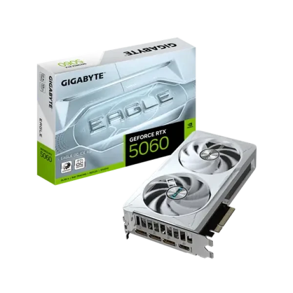 GIGABYTE GeForce RTX 5060 EAGLE OC ICE 8GB / 2677MHz / 8GB GDDR7 / 128-bit / 1x HDMI + 3x DP / 450W (8) (GV-N5060EAGLEOC ICE-8GD)