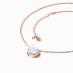Royal Fashion náhrdelník 14k zlato Vermeil GU-DR22118N-ROSEGOLD-MOONSTONE
