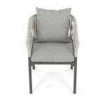 Zahradní židle, kov, polyratan, šedá, AZC-S1430 GREY