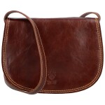 Stylová dámská kožená crossbody kabelka Sajmon, hnědá