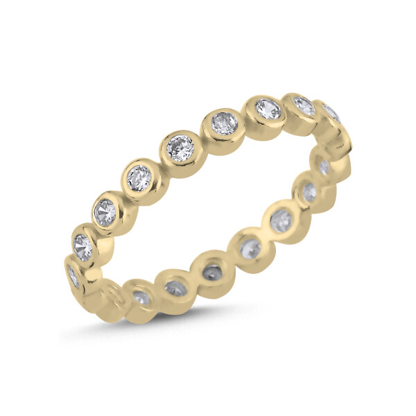 LUNICA Stříbrný GOLD ETERNITY prstýnek se zirkony Velikost prstenu: 7 (EU: 54-56) 0537_7