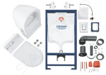 GROHE - Solido Set předstěnové instalace, klozetu Bau Ceramic a sedátka softclose, tlačítko Skate Cosmopolitan, chrom 38528SET-KH