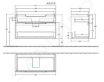 VILLEROY & BOCH - Subway 2.0 Umyvadlová skříňka, 987x590x449 mm, 2 zásuvky, Glossy White A91510DH