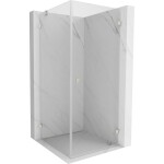 MEXEN/S - Lunar-B sprchový kout dveře křídlové pravá 80 x 80, transparent, nikl kartáčovaný 832-080-080-97-00-P
