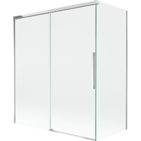 MEXEN/S - Rox vanová zástěna 2-křídlová posuvná 140 + 70 x 150, transparent, chrom 8C9-140-070-01-00