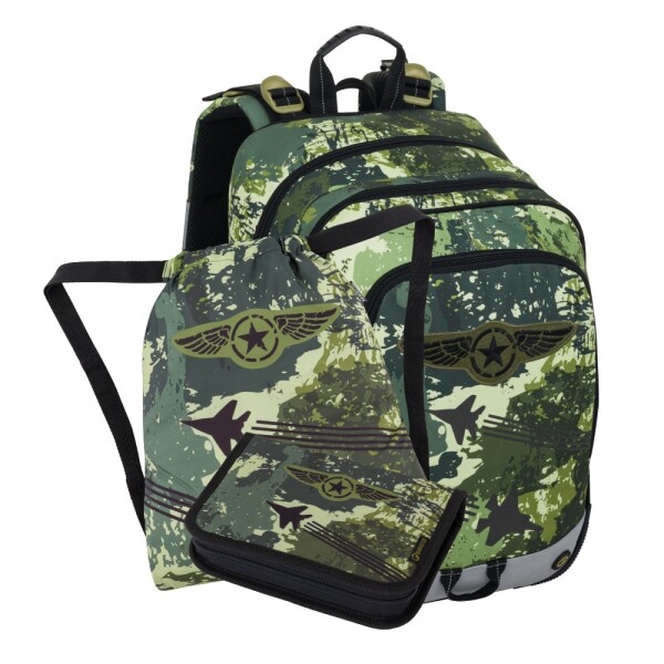 Školní batohový 3-dílný set Bagmaster ALFA 25 B STÍHAČKA (batoh,penál,sáček na cvičky)