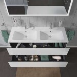 DURAVIT - L-Cube Umyvadlová skříňka 55x129x48 cm, 2 zásuvky, lesklá bílá LC625802222
