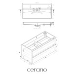 CERANO - Koupelnová skříňka Carole - betonově šedá + umyvadlo z lit. mramoru Vita - bílá matná - 100x58x46 CER-668953