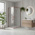 REA/S - Sprchový kout City 90x90 Brush Copper Se sprchovou vaničkou Savoy KPL-K6984
