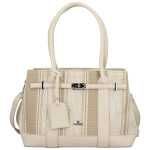 Luxusní dámská koženková kabelka do ruky Monica, taupe