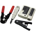 Intellinet 4-Piece Network Tool Kit, sada nářadí: cable tester, krimpovací kleště, LSA narážecí nástroj, stripovač 780070