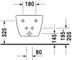 DURAVIT - Happy D.2 Závěsný bidet, 365x540 mm, otvor pro baterii, bílá 2258150000