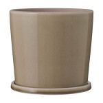 Ib Laursen Kameninový květináč s podmiskou Cracked Saga Beige 15 cm, béžová barva