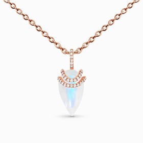 Royal Fashion náhrdelník 14k zlato Vermeil GU-DR23099N-ROSEGOLD-MOONSTONE-TOPAZ
