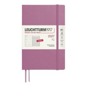 Týdenní plánovač & Zápisník Dusty Rose, Paperback B6+ 2027, Softcover, anglicky