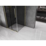 MEXEN/S - Velar L sprchový kout, posuvné dveře 110 x 110, grafit, zlato kartáčovaná 871-110-110-43-55