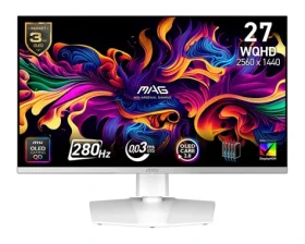 26.5" MSI MAG 272QPW X28 bílá / QHD / QD-OLED / 16:9 / 0.03ms / 1500000:1 / 450cd-m2 / HDMI+DP+USB-C / VESA (MAG 272QPW QD-OLED X28)