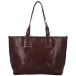Módní dámská koženková kabelka na rameno Kleantis, tmavě vínová