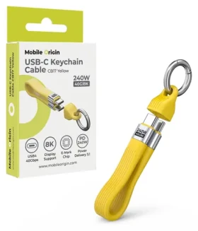 Mobile Origin CB17 žlutá / Klíčenkový kabel USB-C / 240W / 40Gbps / 8K / 13cm (MO-UK-CB17-YLW)
