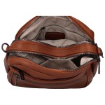 Trendy dámská koženková malá crossbody Gloria, středně hnědá