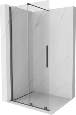 MEXEN/S - Velar posuvné sprchové dveře Walk-in 90, transparent, grafit kartáčovaná 871-090-000-03-66