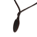 Pánský kožený náhrdelník Tangaroa - Maori amulet 66 cm, Černá 66 cm