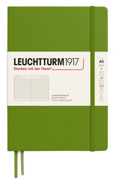 Zápisník Leuchtturm1917 A5 tvrdé desky Moss linkovaný