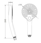Kielle - Nefia Set sprchové hlavice EcoSpare, tyče a hadice, matná černá 20427SE54E