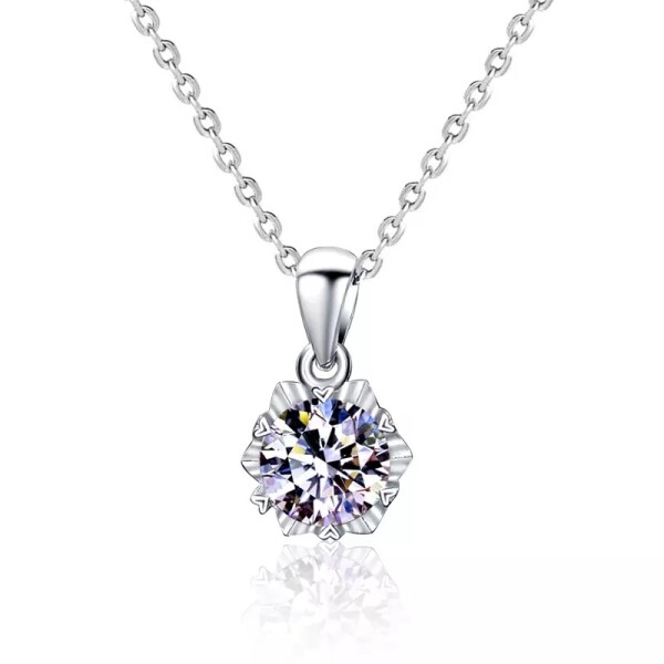 Royal Fashion stříbrný náhrdelník HA-XMZ003-SILVER-MOISSANITE