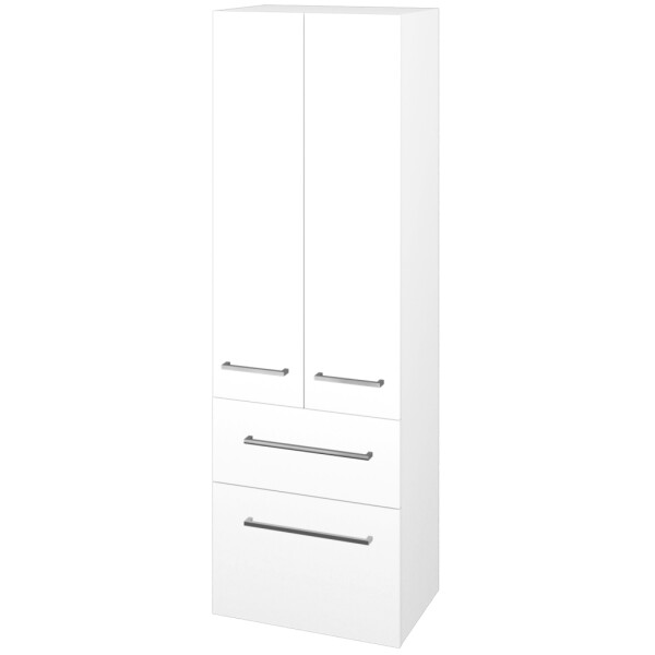 Dřevojas - Vysoká skříň DOS SVD2Z2 50 - M01 Bílá mat / Úchytka T04 / M01 Bílá mat 209469E