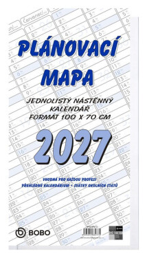 Plánovací roční mapa 2027, B1, skládaná