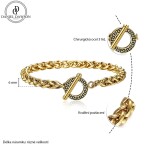 Pánský ocelový náramek Xavier Gold 6 mm - různé velikosti, Zlatá 22 cm