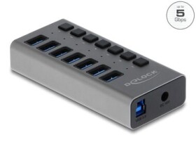 DeLock Externí USB Hub 5Gbps USB-B (F) - 7x USB-A (F) šedá (63669)