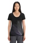 ICEBREAKER Wmns Tech Lite II SS Scoop Tee Plume, Black velikost: XS