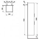 Laufen - Base Vysoká skříňka, 165x35x34 cm, 1 zásuvka, 2 dvířka, panty vlevo, matná bílá H4027111102601