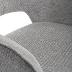 Židle jídelní, stříbrná látka a šedá látka, černý kov