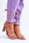 Elegantní vázané sandály s kamínky Nude Nessy 36