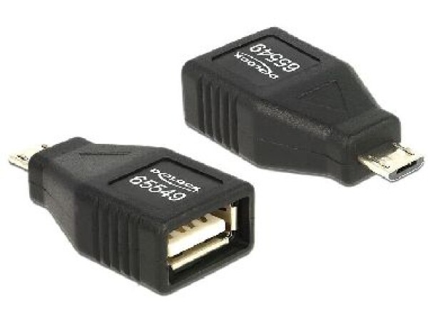 DeLock adaptér USB micro-B samec na USB 2.0-A samice / OTG / celý v pouzdru (65549)