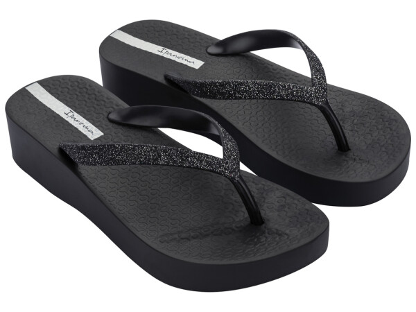 Dámské žabky s třpytivým páskem Ipanema Mesh Chic Plat Fem Black Velikost: 40