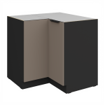 Spodní rohová skříňka Aria 90x90 DN 2F BB Barva korpusu: Černá, Barva dvířek: GR - Graphite AFM