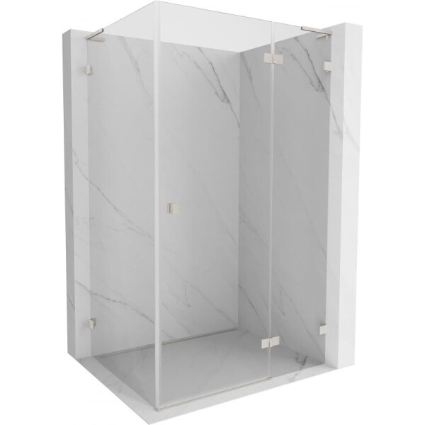MEXEN/S - Lunar L sprchový kout dveře křídlové pravá 90 x 80, transparent, nikl kartáčovaný 834L-090-080-97-00-P