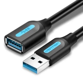 Vention USB 3.0 černá / Prodlužovací kabel / USB-A (M) - USB-A (F) / 1 m (CBHBF)