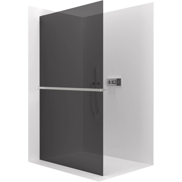 CERANO Sprchová zástěna Walk-in Crystal L/P - 8 mm + polička/držák na ručníky - bezvzpěrový systém - chrom, grafitové sklo - 120x200 cm