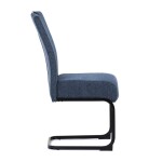 Židle jídelní, taštičkové pružiny v sedáku, modrá látka, černý kov