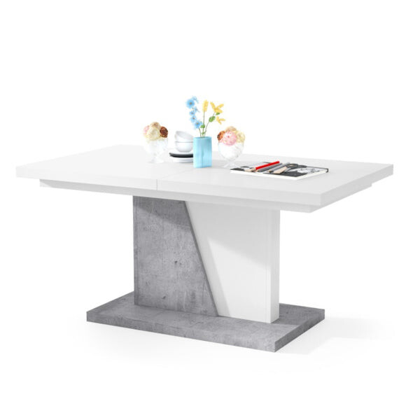 Konferenční stolek rozkládací Flox 2 (bílá, beton)